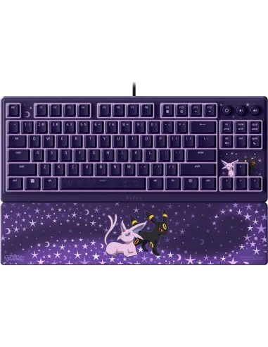 Razer Ornata V3 Tenkeyless edición Pokémon Espeon y Umbreon Teclado para Juegos Compacto , Retroiluminación Chroma  QWERTY US