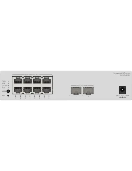 Huawei S210-4P8UN2X 8 puertos 10/100/1000/2.5GBASE-T (4 PoE+, 4 PoE++), 2 puertos 10GE SFP+ PoE de 120 W