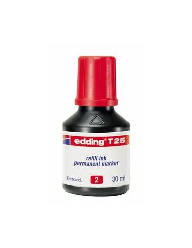 Edding T25-002 Frasco de Tinta Permanente de 30ml Rojo