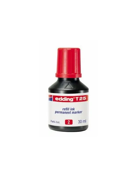 Edding T25-002 Frasco de Tinta Permanente de 30ml Rojo