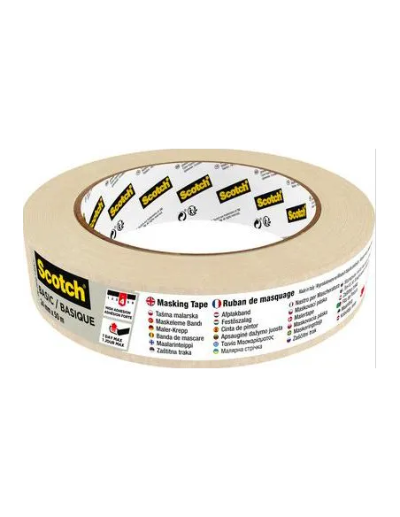 SCOTCH 7100333168 Cinta Adhesiva De Enmascarar Pintor Basic 24Mm X 50M