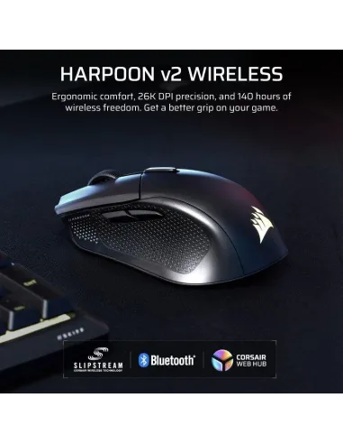 Ratón Corsair Harpoon v2 Wireless, ratón gaming 26K RGB