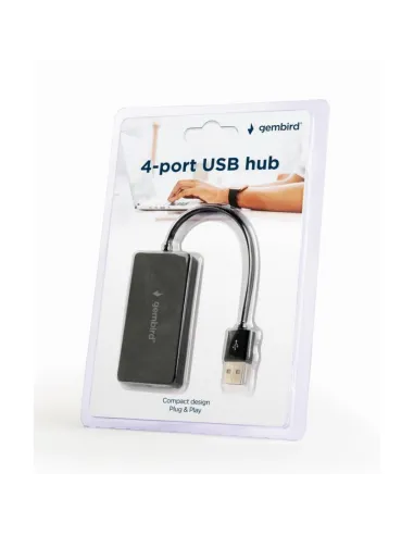 Gembird UHB-U2P4-04: hub USB 2.0 de 4 puertos para portátil