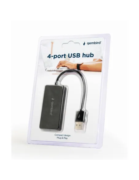 Gembird UHB-U2P4-04: hub USB 2.0 de 4 puertos para portátil