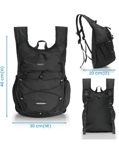 Mochila plegable impermeable 24L Ewent EW2541 cabina aérea