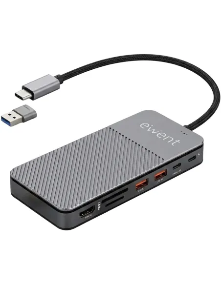 Ewent EW1156 es un dock USB-C 8 en 1 con carcasa integrada para SSD M.2 NVMe