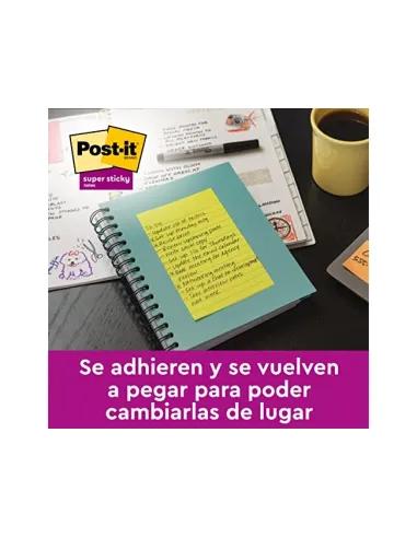 Post-it Super Sticky Cosmic 101 x 152 mm: notas rayadas