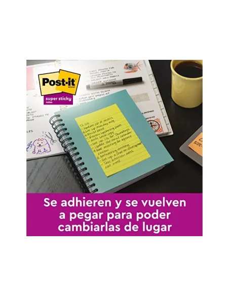 Post-it Super Sticky Cosmic 101 x 152 mm: notas rayadas