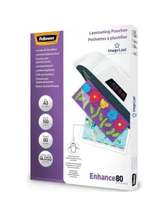 Fellowes 100144239 Pack 500 Fundas Plastificar 80 Micras Brillo A3-1404281
