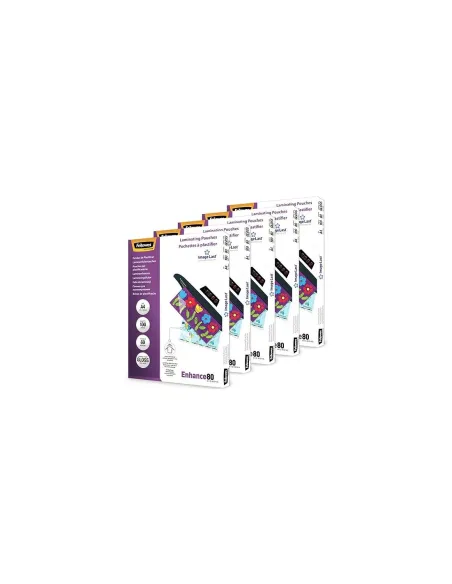 Fellowes 100142462 Pack 500 Fundas Plastificar 80 Micras Brillo A4