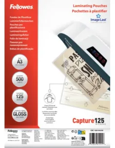 FELLOWES 100144250 Pack 500 Fundas para Plastificar 125 Micras A3-1404283