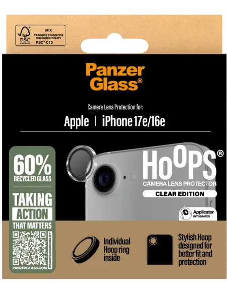 PanzerGlass Hoops iPhone 16e y 17e Transparente para cámara