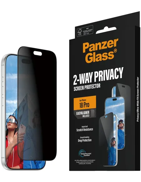 PanzerGlass 2-Way Privacy iPhone 18 Pro EasyAligner | vidrio