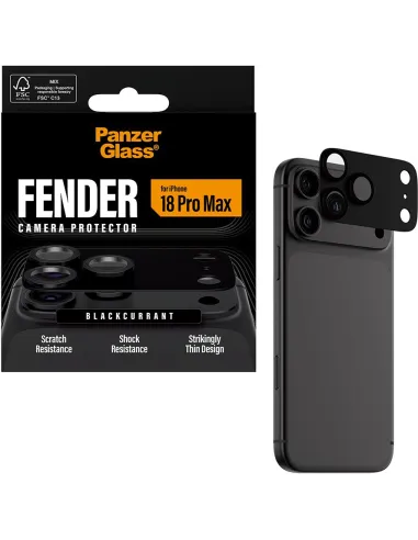 PanzerGlass Fender iPhone 18 Pro Max Blackcurrant cámara