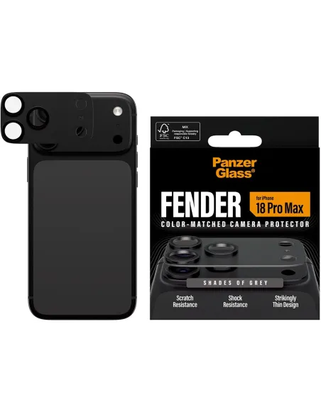 PanzerGlass Fender iPhone 18 Pro Max gris | protector cámara