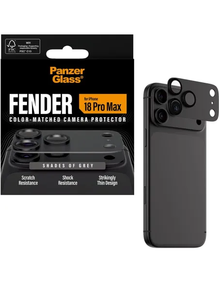 PanzerGlass Fender iPhone 18 Pro Max gris | protector cámara