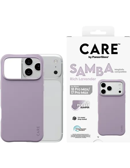 Funda PanzerGlass Samba Rich Lavender para iPhone 17 Pro Max y iPhone 18 Pro Max