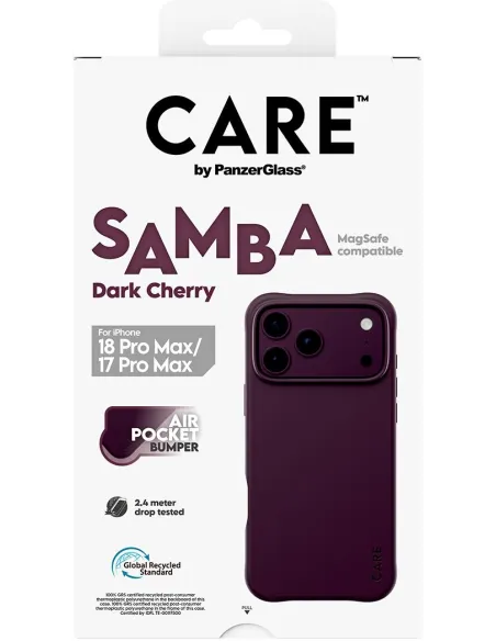 Funda PanzerGlass CARE Samba Dark Cherry iPhone 17 Pro Max