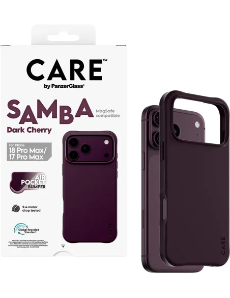 Funda PanzerGlass CARE Samba Dark Cherry iPhone 17 Pro Max