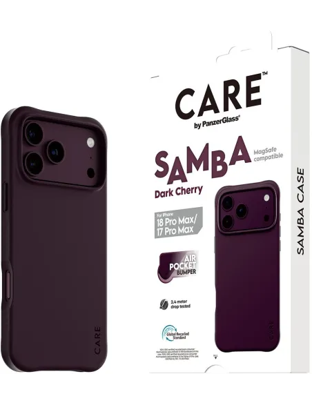 Funda PanzerGlass CARE Samba Dark Cherry iPhone 17 Pro Max