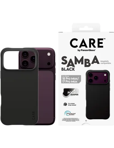 PanzerGlass CARE Samba Black para iPhone 17 Pro Max y iPhone 18 Pro Max