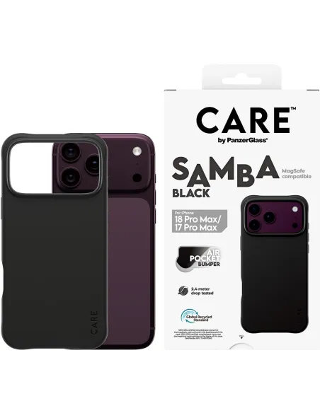PanzerGlass CARE Samba Black para iPhone 17 Pro Max y iPhone 18 Pro Max