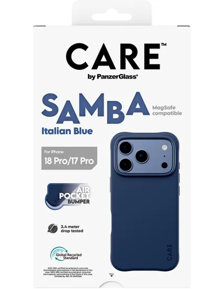 PanzerGlass CARE Samba Italian Blue para iPhone 17 y 18 Pro