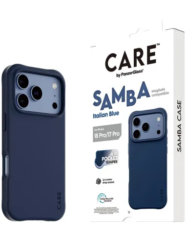 PanzerGlass CARE Samba Italian Blue para iPhone 17 y 18 Pro