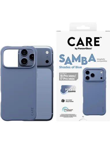 PanzerGlass CARE Samba Shades of Blue para iPhone 17 Pro Max y iPhone 18 Pro Max