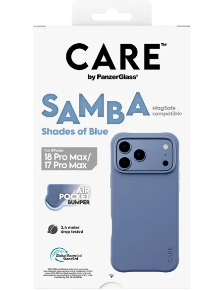 PanzerGlass CARE Samba Shades of Blue iPhone 17 y 18 Pro Max