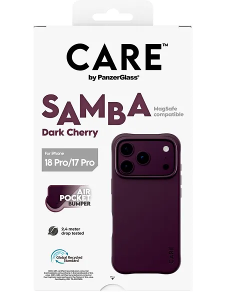 PanzerGlass CARE Samba Dark Cherry iPhone 17 Pro y 18 Pro