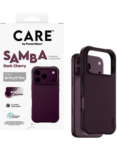 PanzerGlass CARE Samba Dark Cherry iPhone 17 Pro y 18 Pro
