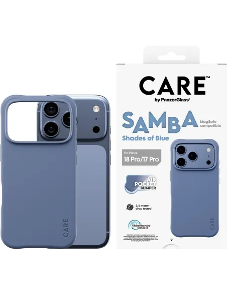 PanzerGlass CARE Samba Shades of Blue para iPhone 17 Pro y iPhone 18 Pro