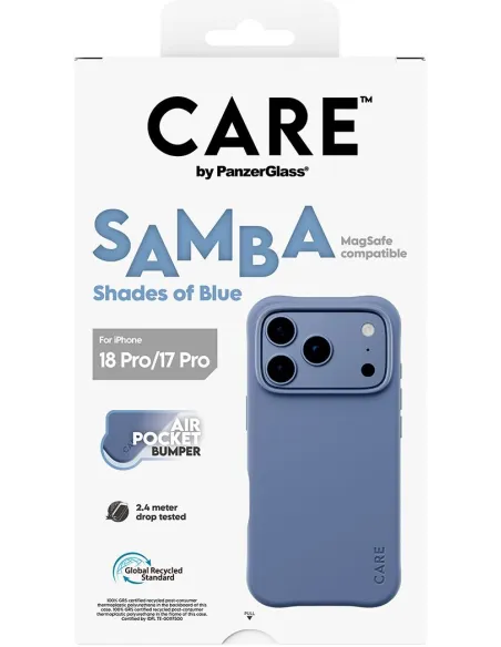 PanzerGlass CARE Samba Shades of Blue iPhone 17 y 18 Pro