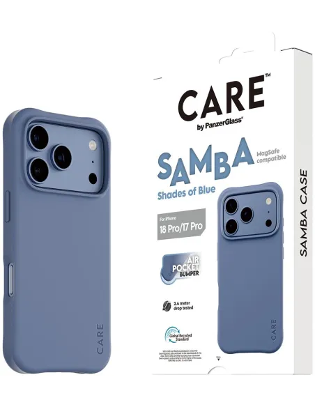 PanzerGlass CARE Samba Shades of Blue iPhone 17 y 18 Pro