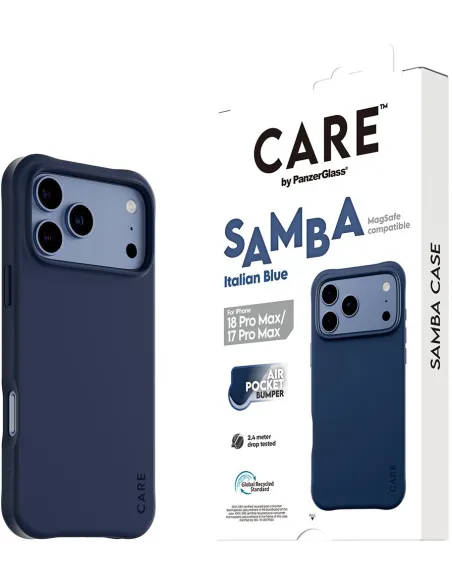 PanzerGlass CARE Samba Italian Blue iPhone 17 y 18 Pro Max