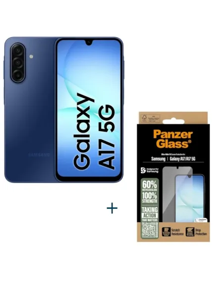 Samsung Galaxy A17 4G 128GB 4GB Azul y Protector PanzerGlass