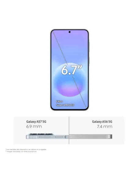 Samsung Galaxy A57 5G 8GB 256GB Azul Claro + Protector SAFE