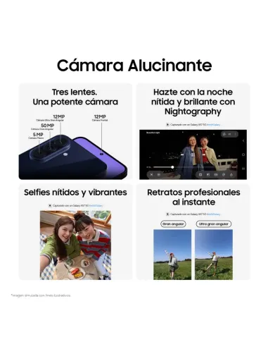 Móvil Samsung Galaxy A57 5G 8GB 256GB Lila y Protector Safe