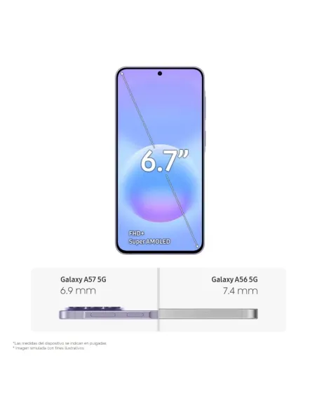 Móvil Samsung Galaxy A57 5G 8GB 256GB Lila y Protector Safe