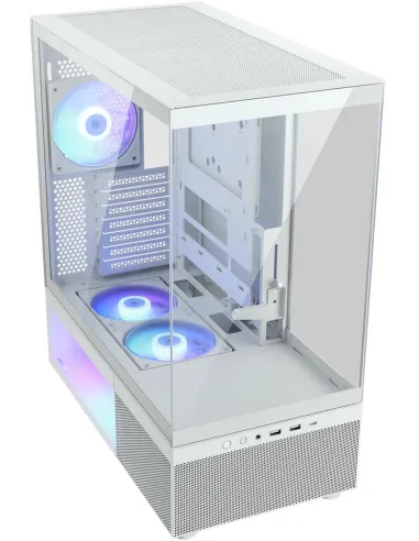 Cougar CFV220 RGB Blanca: caja ATX blanca ARGB panorámica