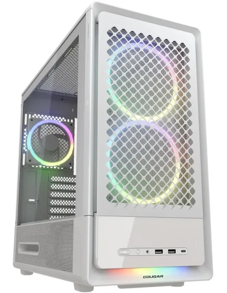 Cougar DUOAIR RGB Blanca Semitorre ATX con 5 ventiladores Preinstalados