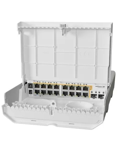 Mikrotik CRS318-16P-2S+OUT Switch Exterior de 16 Puertos Gigabit con PoE-out 802.3af/at