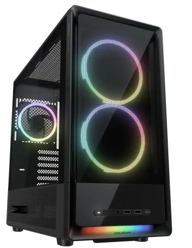 Cougar DUOAIR RGB Negro: caja ATX con frontal dual y USB-C