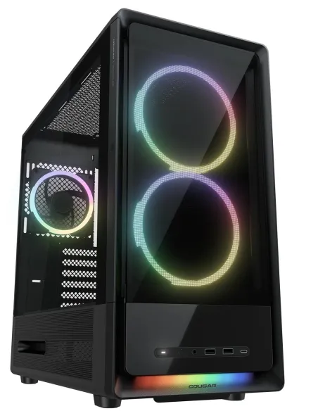Cougar DUOAIR RGB Negro: caja ATX con frontal dual y USB-C