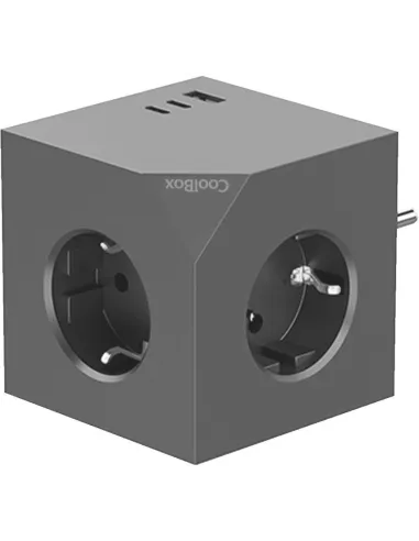 Coolbox Cubik: base de enchufes USB-C PD para pared compacta