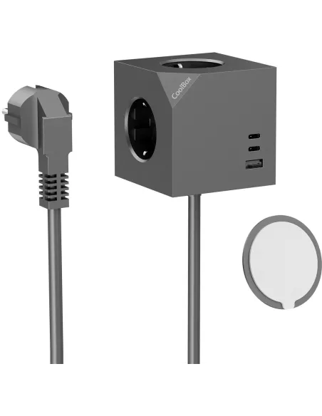 Coolbox CUBIK MAGNET 3 Enchufes con Carga USB de 20W