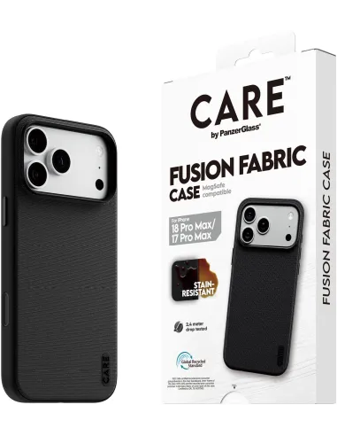 PanzerGlass Care Fusion Fabric Black MagSafe iPhone 17 Pro Max y iPhone 18 Pro Max