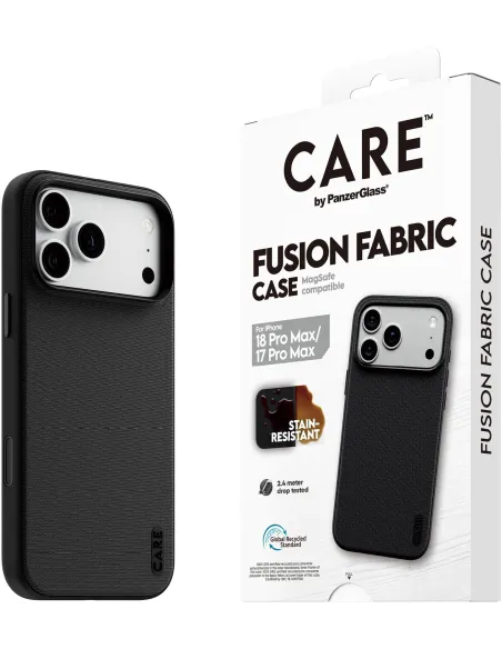 PanzerGlass Care Fusion Fabric Black MagSafe iPhone 17 Pro Max y iPhone 18 Pro Max