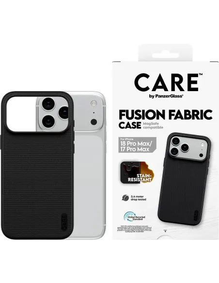 PanzerGlass Care Fusion Fabric Black iPhone 17 y 18 Pro Max